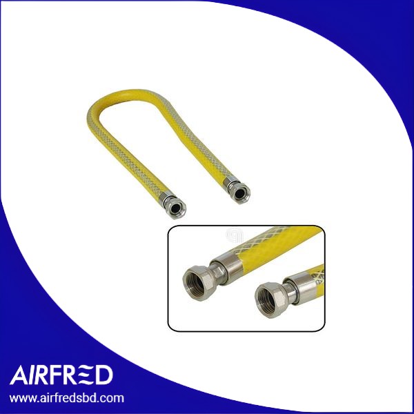 Tubo de gas inoxidable 2 m con extremos hembra a hembra para conexiones F/F