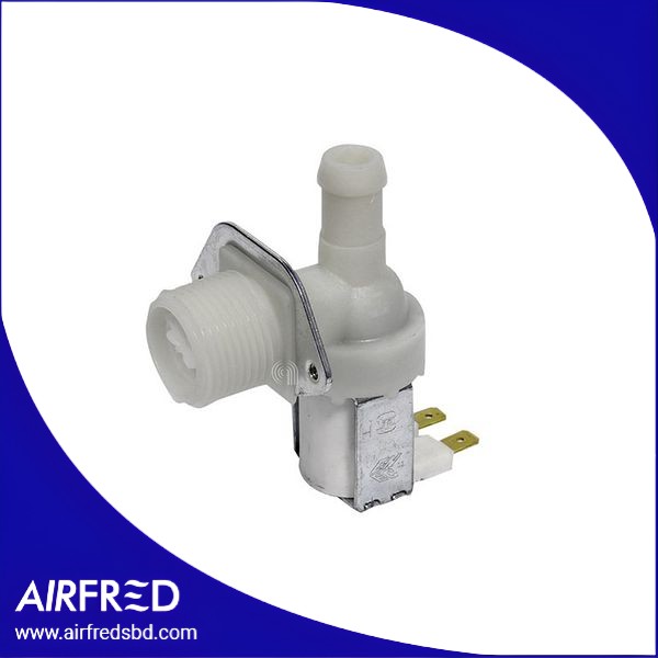 Válvula solenoide de 1 vía para lavadora, 90° y 15 mm