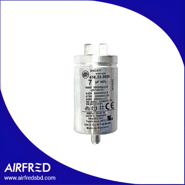 Capacitor metálico de 7 μF para electrodomésticos de secado