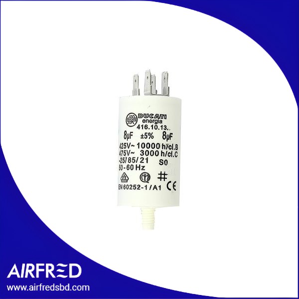Condensador de 8 μF para lavadoras, componente eléctrico.
