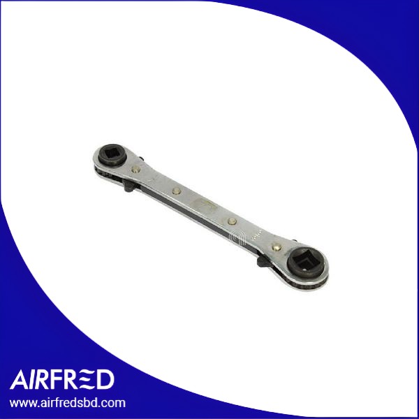 Llave de trinquete adaptable para refrigeración con toma cuadrada