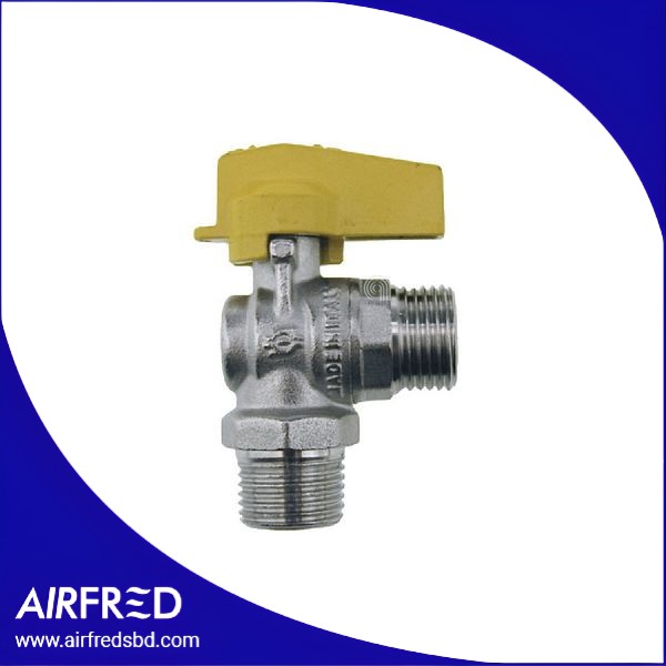 Válvula de gas de pared en ángulo 1/2 pulgada, rosca macho