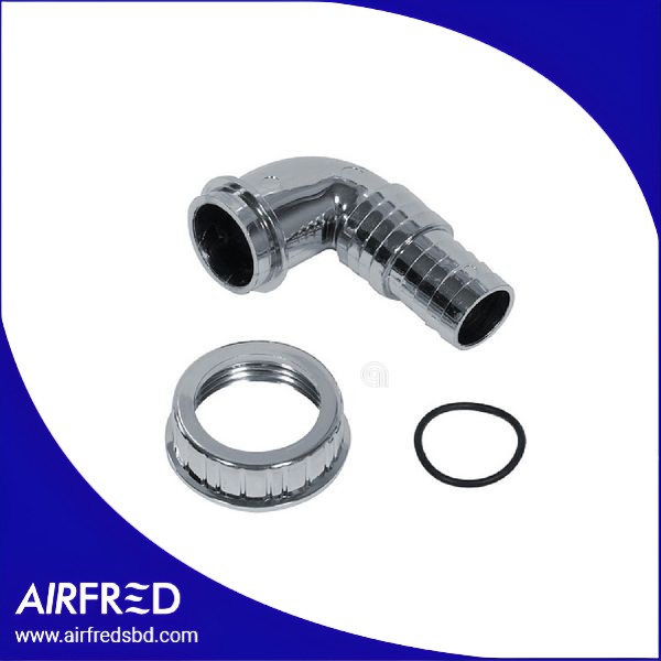 Conector cromado de descarga a muro 1 pulgada para tubo 19-22 mm