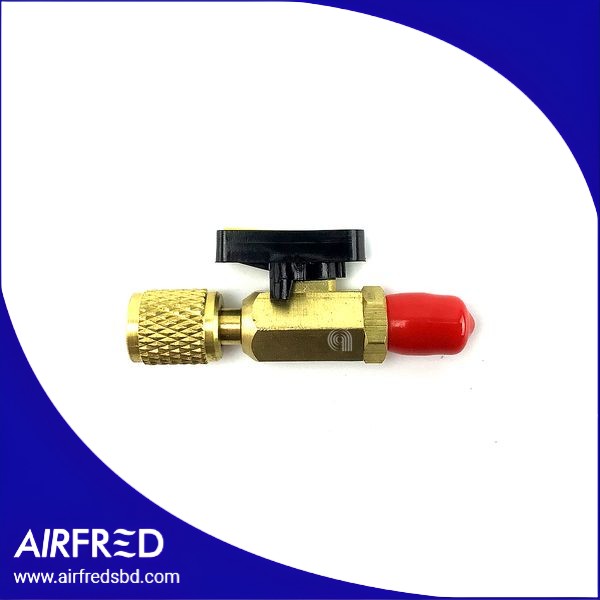 Válvula/tap adaptable para gas en frigorífico, rosca 1/4 pulg.