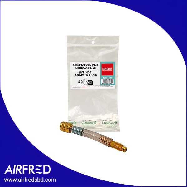 Adaptador de jeringa F5/16 SAE para conexiones de climatización