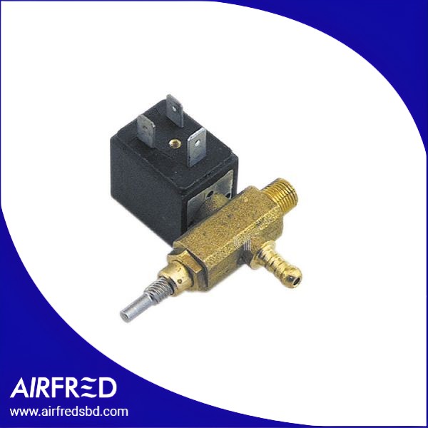 Válvula solenoide para plancha a vapor con conexión de manguera