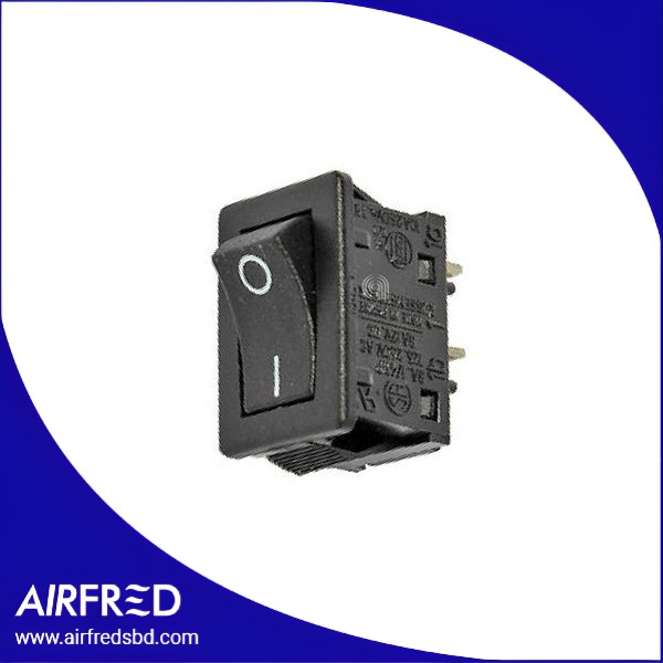 Interruptor de un polo para pequeños electrodomésticos, color negro.