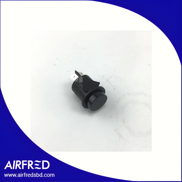 Interruptor bipolar adaptable, botón negro redondo, 00815131