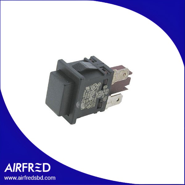 Pulsador negro de un único polo 00815143 con conexión Faston 4,8 mm