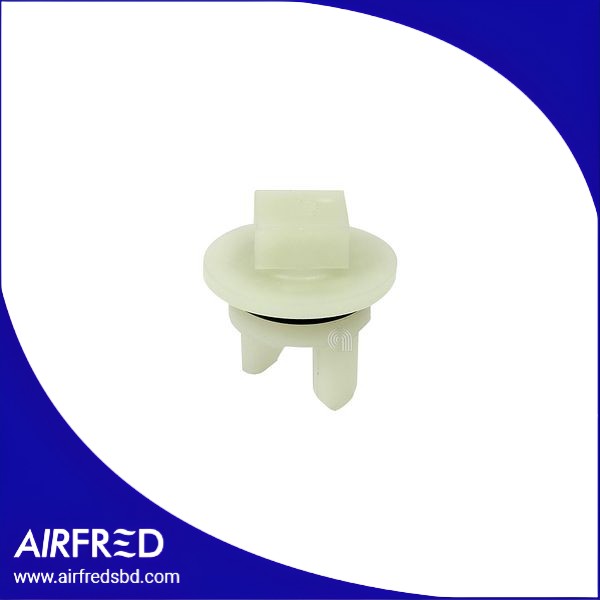 Acoplador de embrague para picadora de carne, plástico blanco.