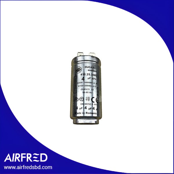 Capacitor metálico 4 μF para secadora; SKU 1256418011