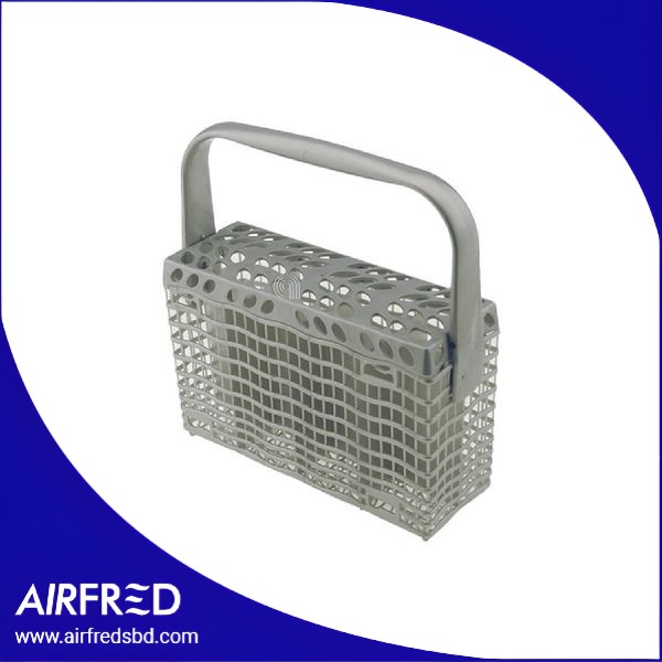 Cestillo porta cubiertos para lavavajillas, color gris.