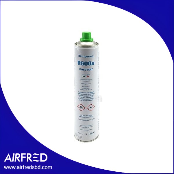 Bombona de gas para frigoríficos, 420 g, R600A.