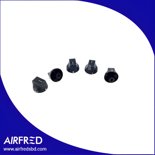 Conjunto de 5 perillas negras para mandos de cocción