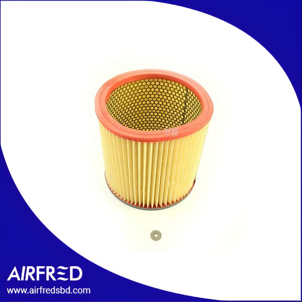 Filtro HEPA cilíndrico para aspiradora de uso doméstico.