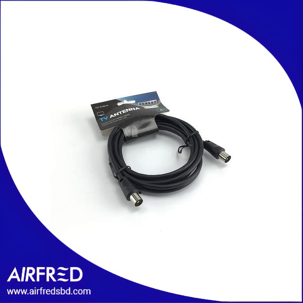 Cable coaxial para TV, 2 m, 75 ohm, conectores Macho a Macho