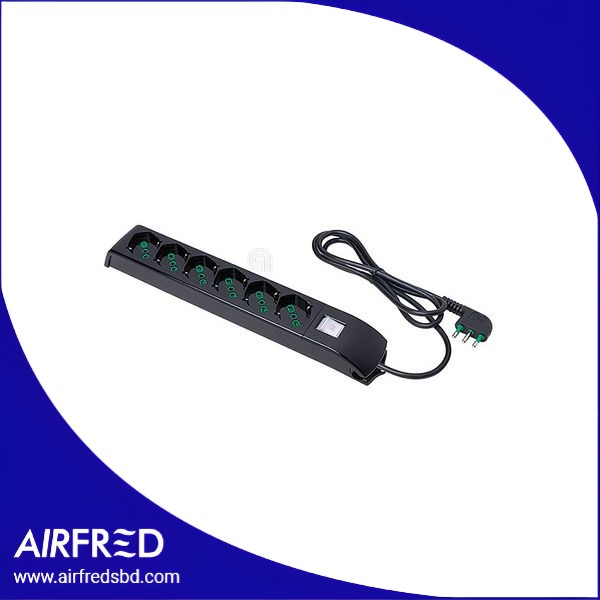 Multipresa eléctrica de 6 tomas 2P+T 16A negra