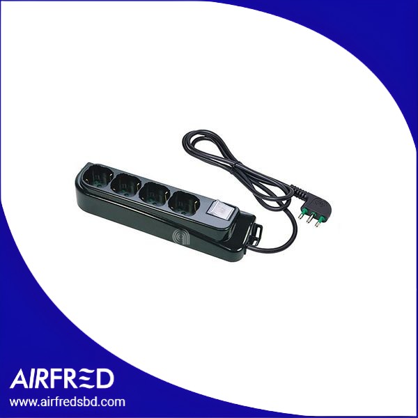 Extensión eléctrica 4 tomas 2P+T 16A 55301197 negro