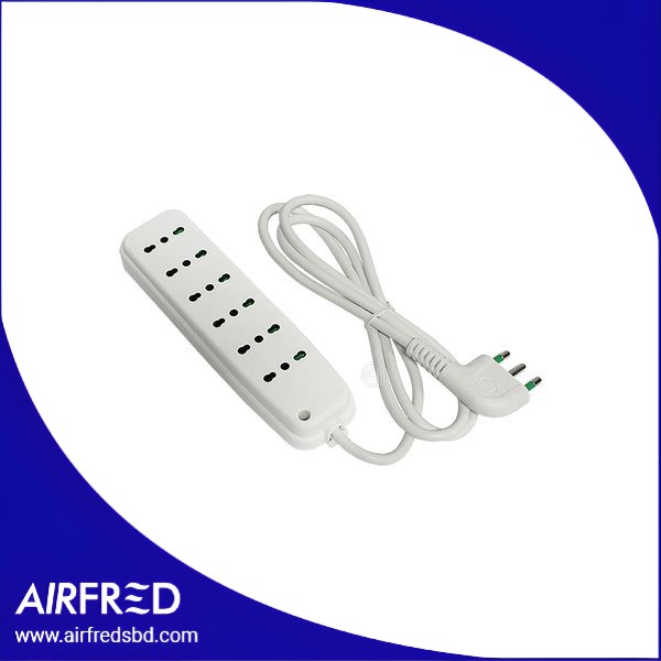 Multipresa eléctrica 6 tomas 2P+T 16A blanca