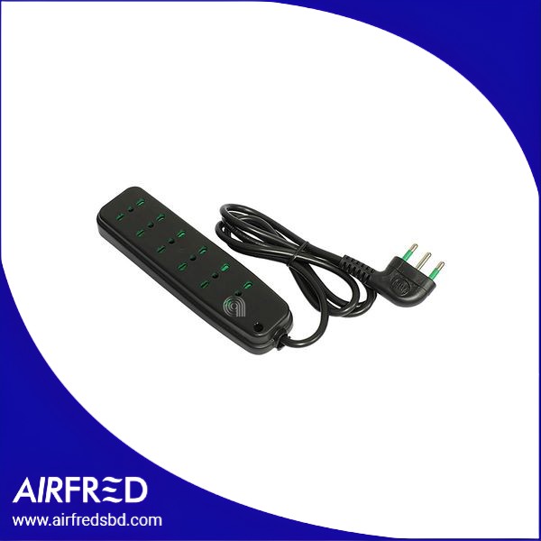 Multipresa eléctrica negra con 6 tomas 2P+T 16A y cable 1,5 m — 55301211