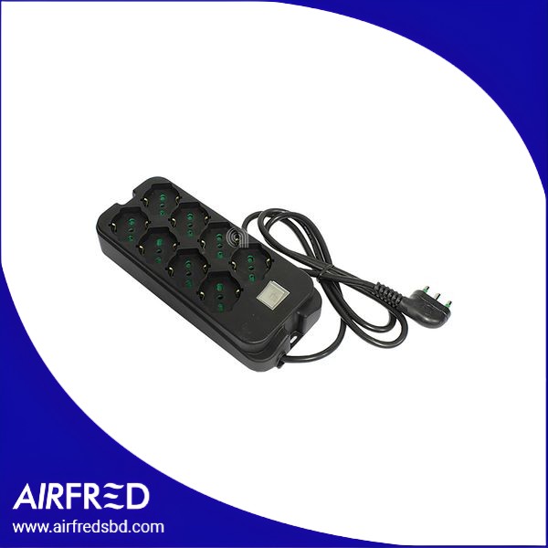 Regleta de enchufes 8 tomas, negro, SKU 55301213