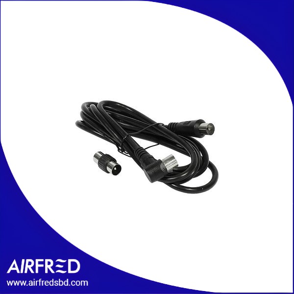 Extensión de cable coaxial negro 2 m para TV
