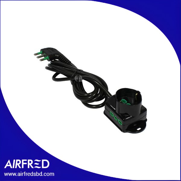 Multipresa negra con cable 3 m y 3 tomas 55301220