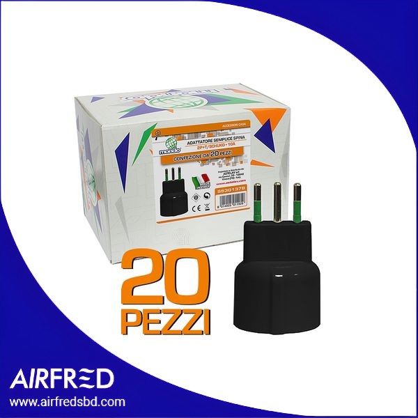 Conjunto de 20 adaptadores 2P+T italiano-Schuko