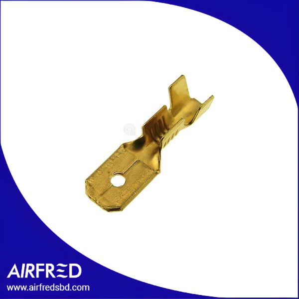 Conjunto de 20 terminales FASTON macho 6,35 x 0,80 mm en latón crudo para cables 1–2,5 mm²