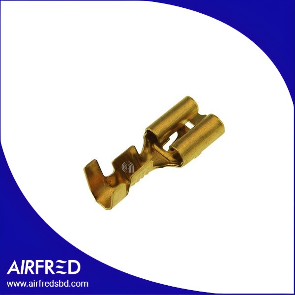 Terminales FASTON hembra 6,35x0,80 mm en latón, pack de 100