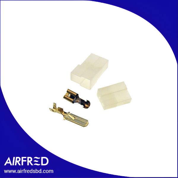 Kit morsettiera m/f para dos hilos, paso 6,35 mm