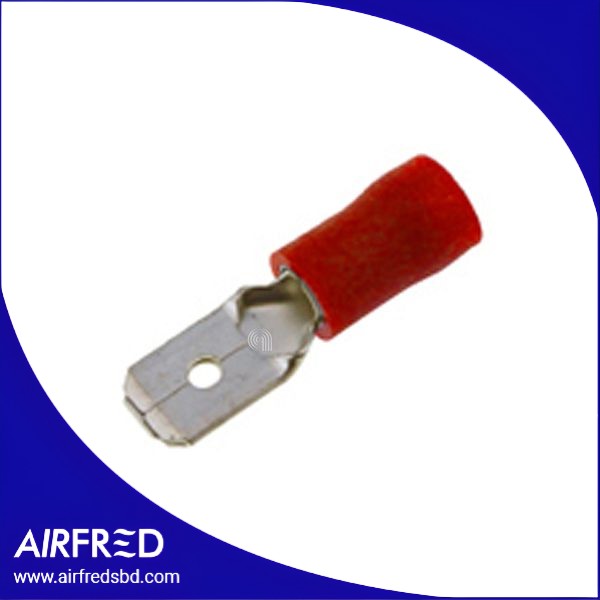 Terminales FASTON masculinos preaislados rojos 6,3 mm, pack de 20