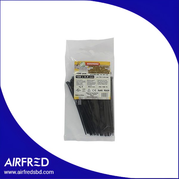 Bridas nylon PA66 negras 100 piezas 55504052