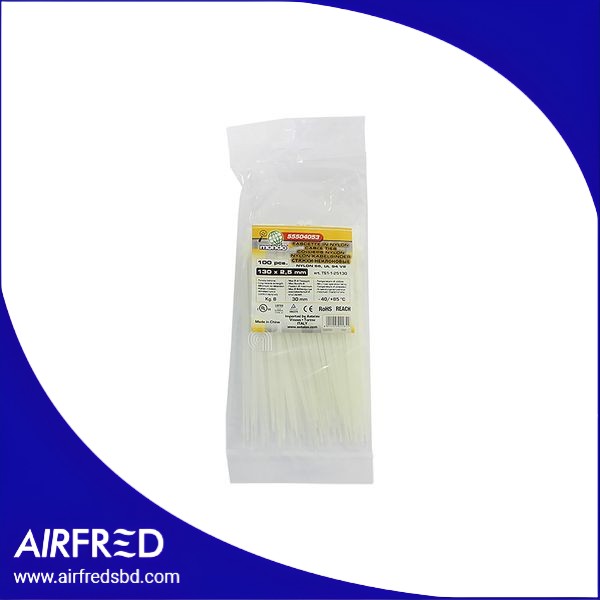 SKU 55504053 - Fascetas de nylon blancas 130x2,5 mm (estuche 100 pzas)