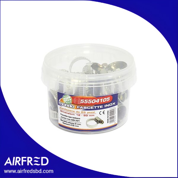 Bridas de acero inoxidable 12-20 mm, 25 unidades, 55504105