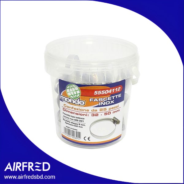 Conjunto de fascetas de acero inoxidable para fijaciones 32–50 mm (SKU 55504112)