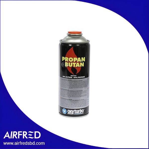 Cartucho de gas propano/butano 210 g con válvula 7/16