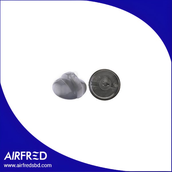 Conjunto de pomos cromados para mandos de cocción, diámetro 45 mm, 5 unidades.