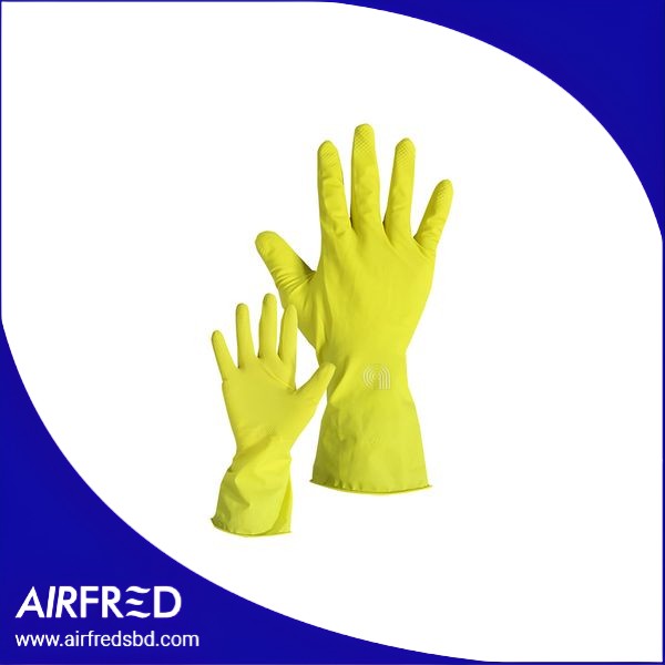 Guante de látex talla L, interior afelpado, color amarillo 55901052
