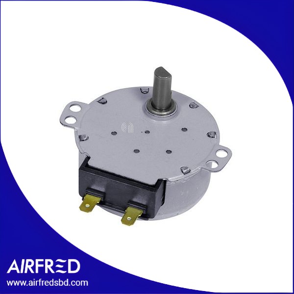 Motorino piatto para microondas, código 6549W1S018A, eje en D 5x7 mm y con conector Faston 4,8 mm.