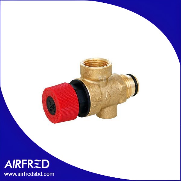 Válvula de seguridad 3 bar para caldera con conexión de manómetro