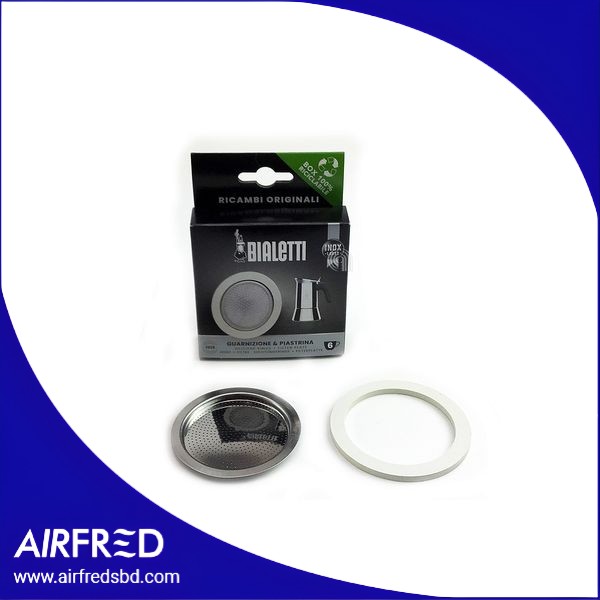 Junta y placa para cafetera moka de 6 tazas