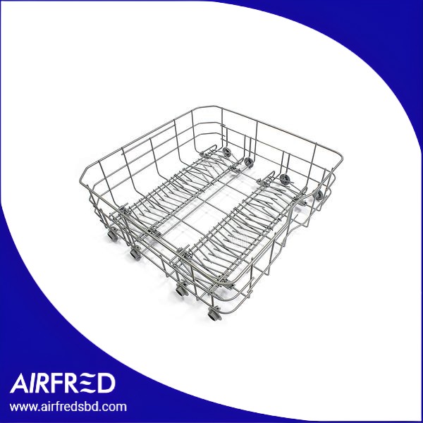 Cestello inferior gris para lavavajillas con kit de ruedas incluido