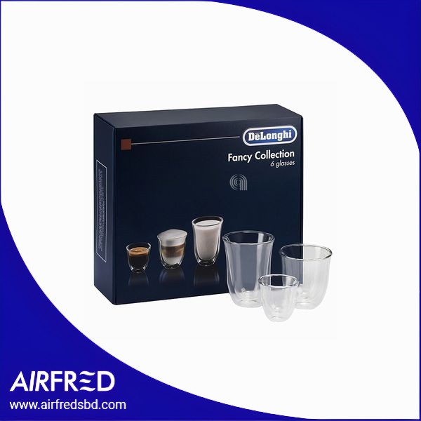 Conjunto de seis vasos de vidrio para máquina espresso