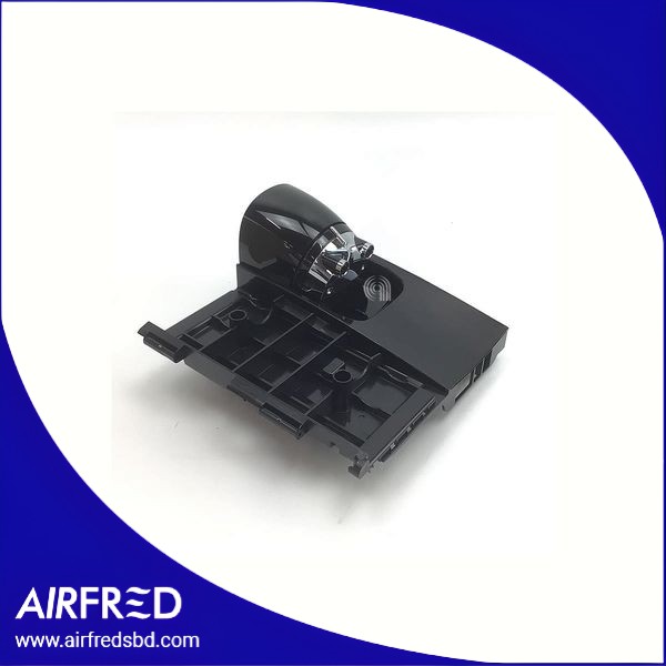 Puerta de repuesto para cafetera con acabado negro y vidrio.