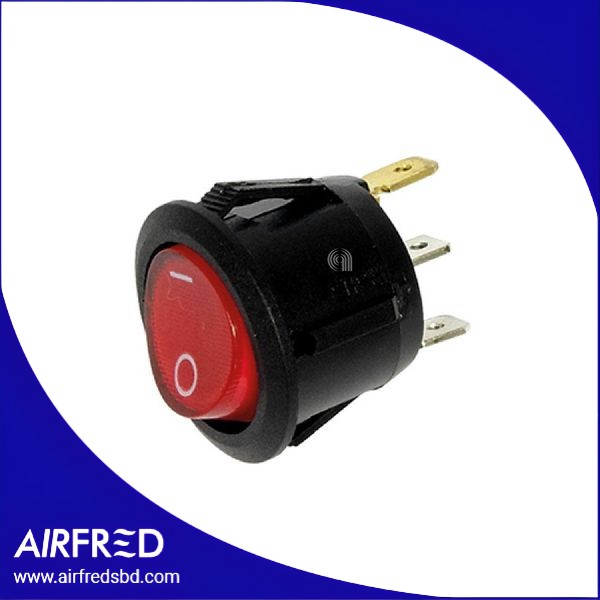 Interruptor circular luminoso de 3 contactos con terminal Faston.