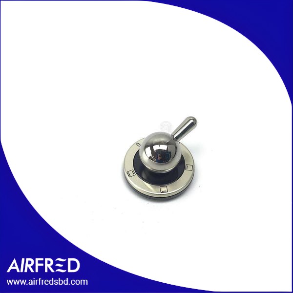 Manopla para horno en negro con acabado cromado, repuesto de mando.