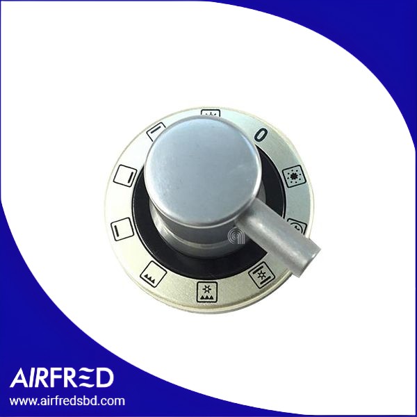 Manopola de mando para horno, acabado negro-inox, repuesto de control