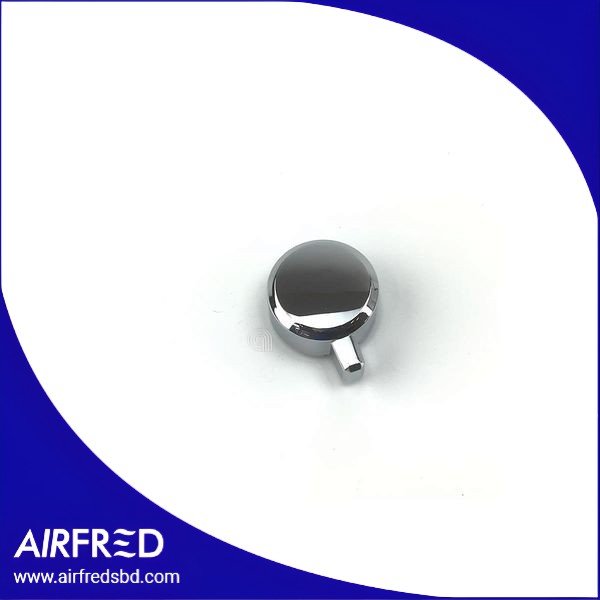 Perilla de control cromada para máquinas de espresso compatibles.