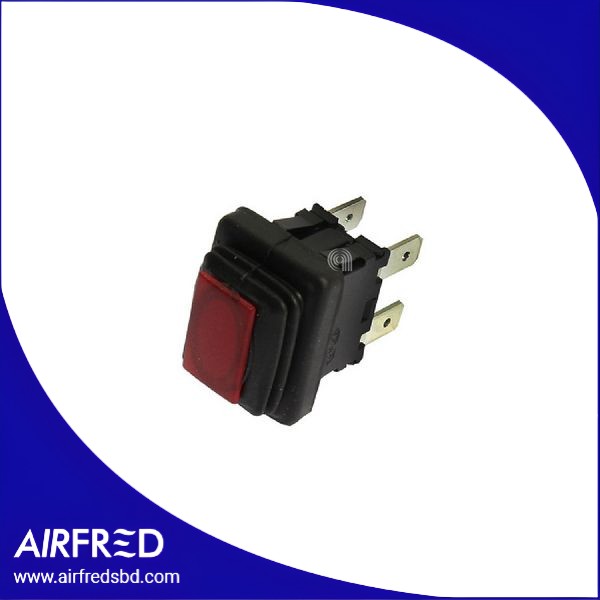 Interruptor rectangular rojo para limpiador de vapor. SKU POLM0006233